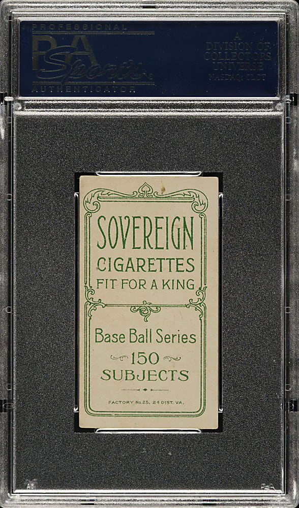 1909-1911 T206 White Border Cy Seymour Batting PSA VG-EX 4 - Sovereign 150 Back