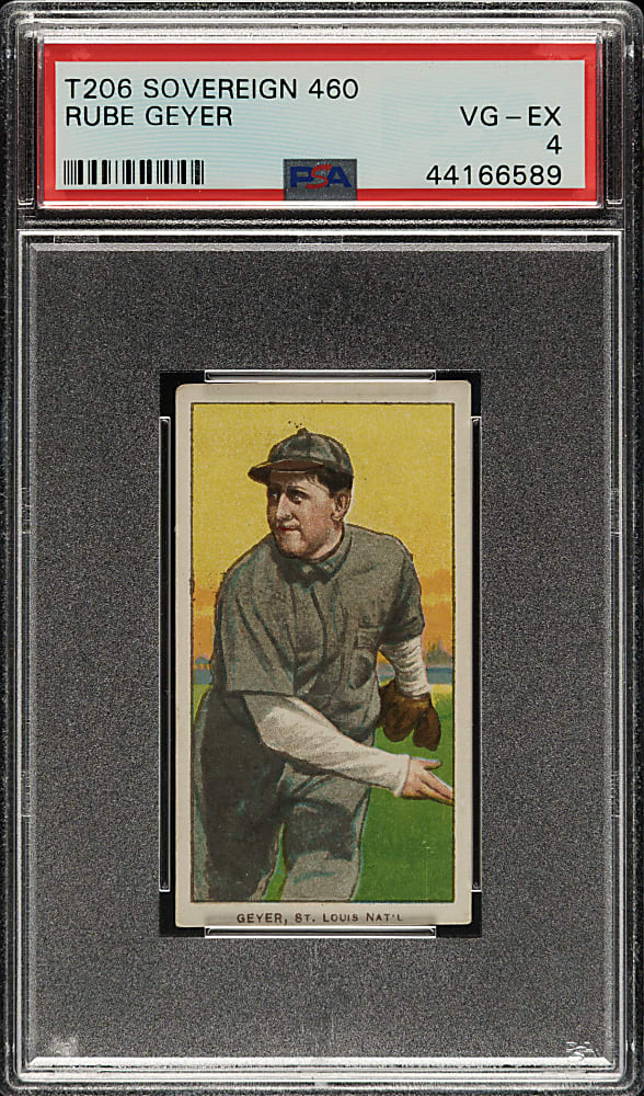 1909-1911 T206 White Border Rube Geyer PSA VG-EX 4 - Sovereign 460 Back