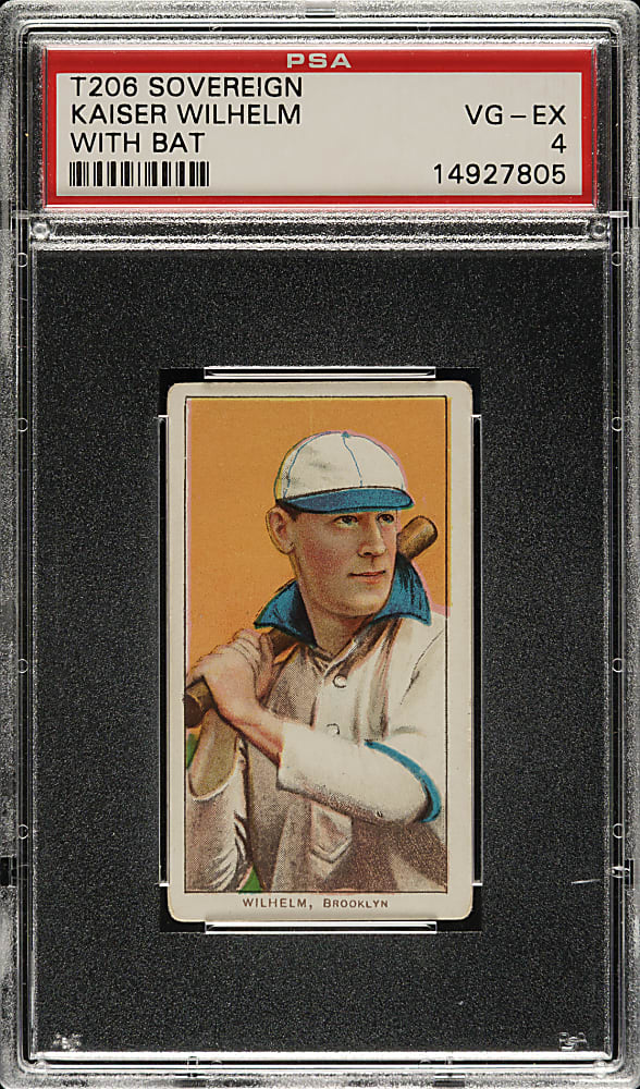 1909-1911 T206 White Border Kaiser Wilhelm with Bat PSA VG-EX 4 - Sovereign 350 Back