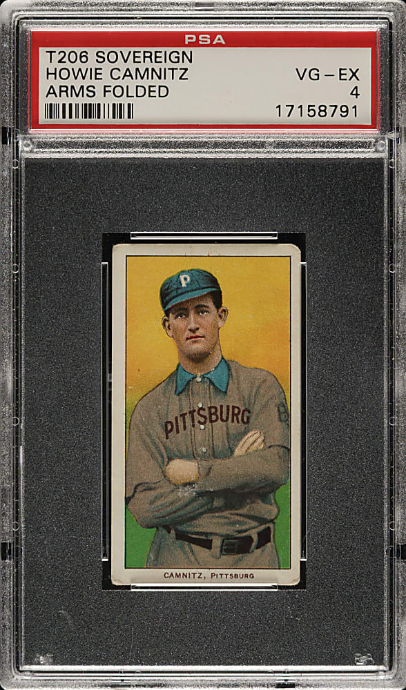 1909-1911 T206 White Border Howie Camnitz Arms Folded PSA VG-EX 4 - Sovereign 150 Back