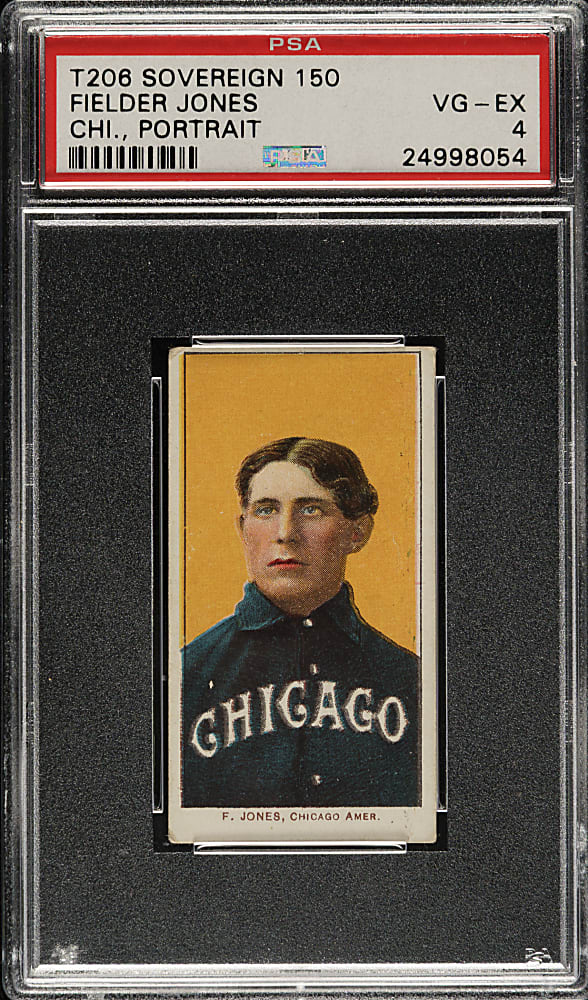 1909-1911 T206 White Border Fielder Jones Portrait PSA VG-EX 4 - Sovereign 150 Back