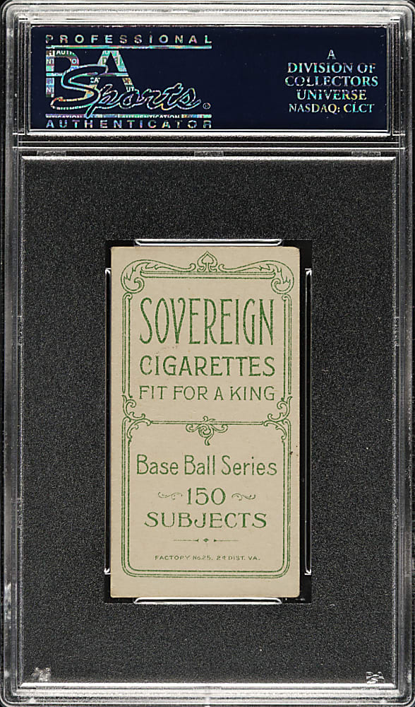 1909-1911 T206 White Border Fielder Jones Portrait PSA VG-EX 4 - Sovereign 150 Back