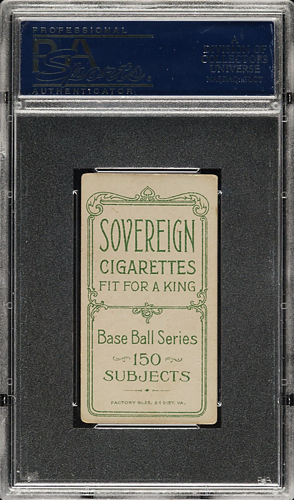 1909-1911 T206 White Border Red Kleinow New York with Bat PSA VG-EX 4 - Sovereign 150 Back