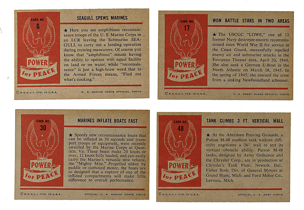 1954 Bowman "Power For Peace" Complete Set (96)