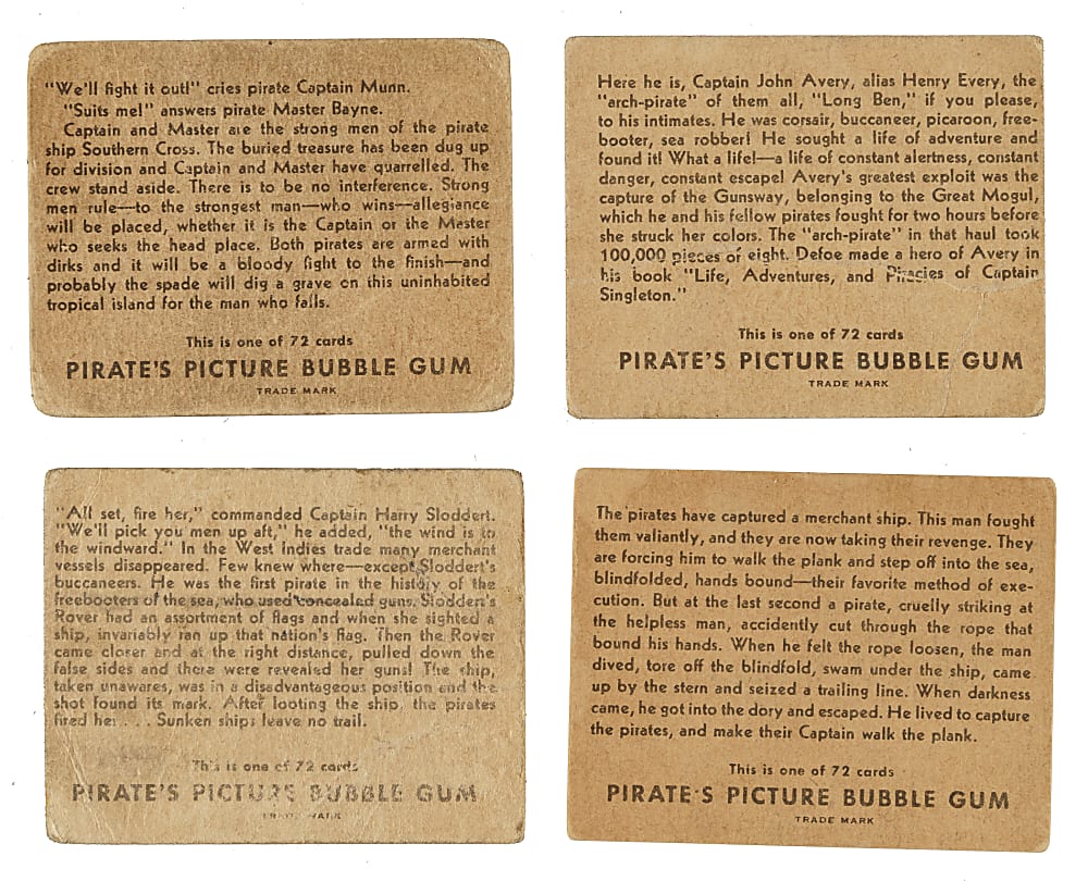 1930s R109 Gum, Inc. "Pirate's Picture" Near-Complete Set (70/72) Plus 23 Duplicates