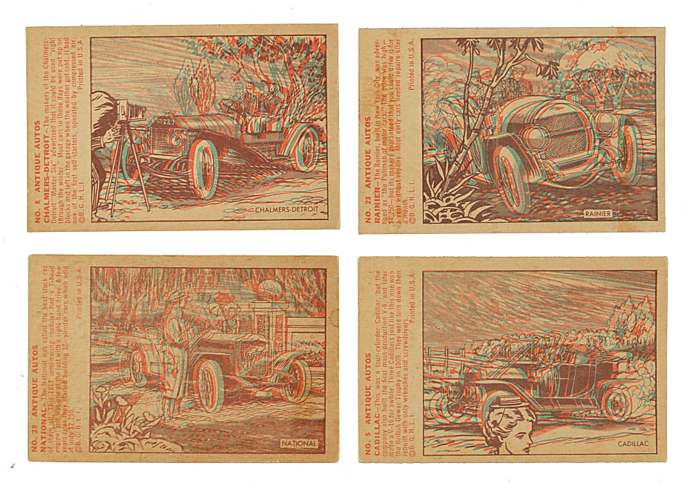 1953 Bowman "Antique Autos" Complete Set (48) Plus 35 Duplicates