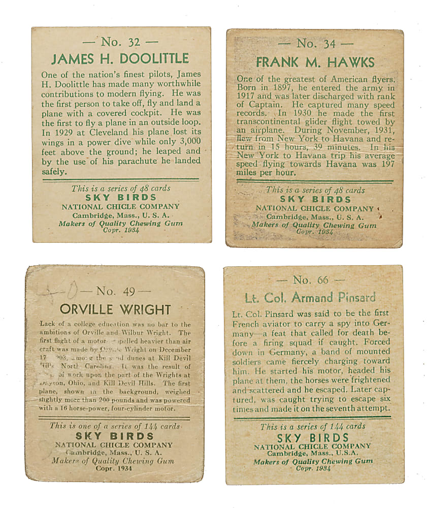 1933-1934 R136 National Chicle "Sky Birds" Collection (28)