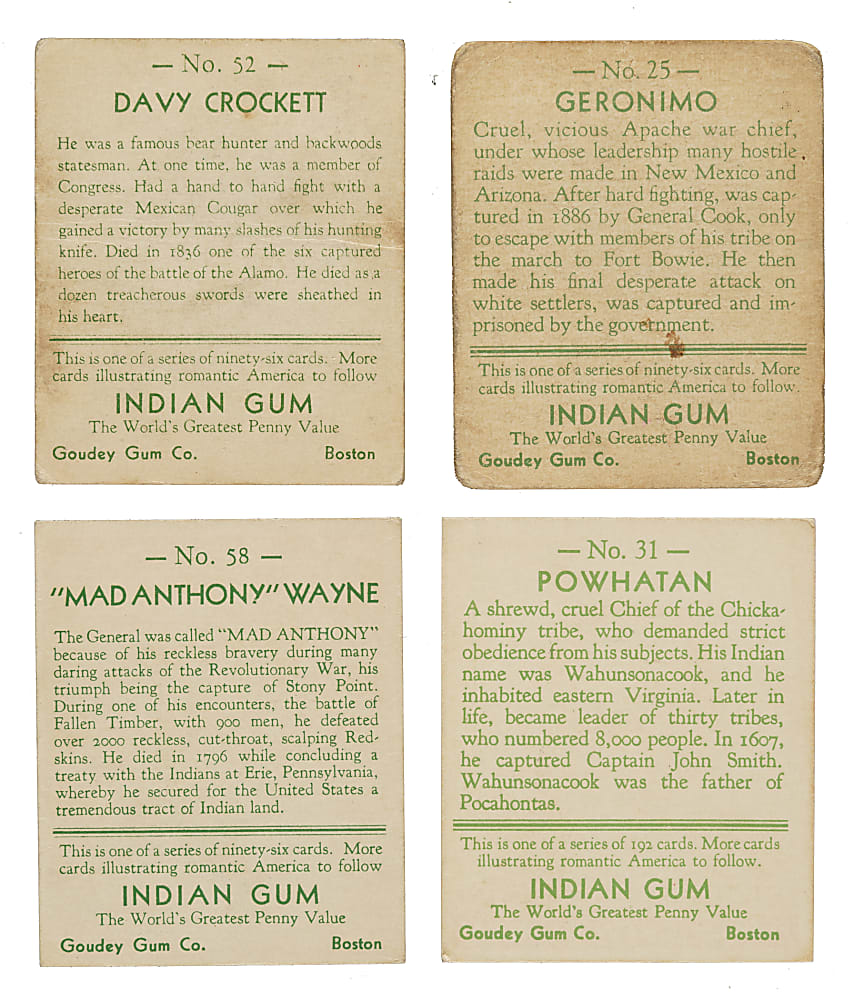 1933 R73 Goudey "Indian Gum" Collection (75)