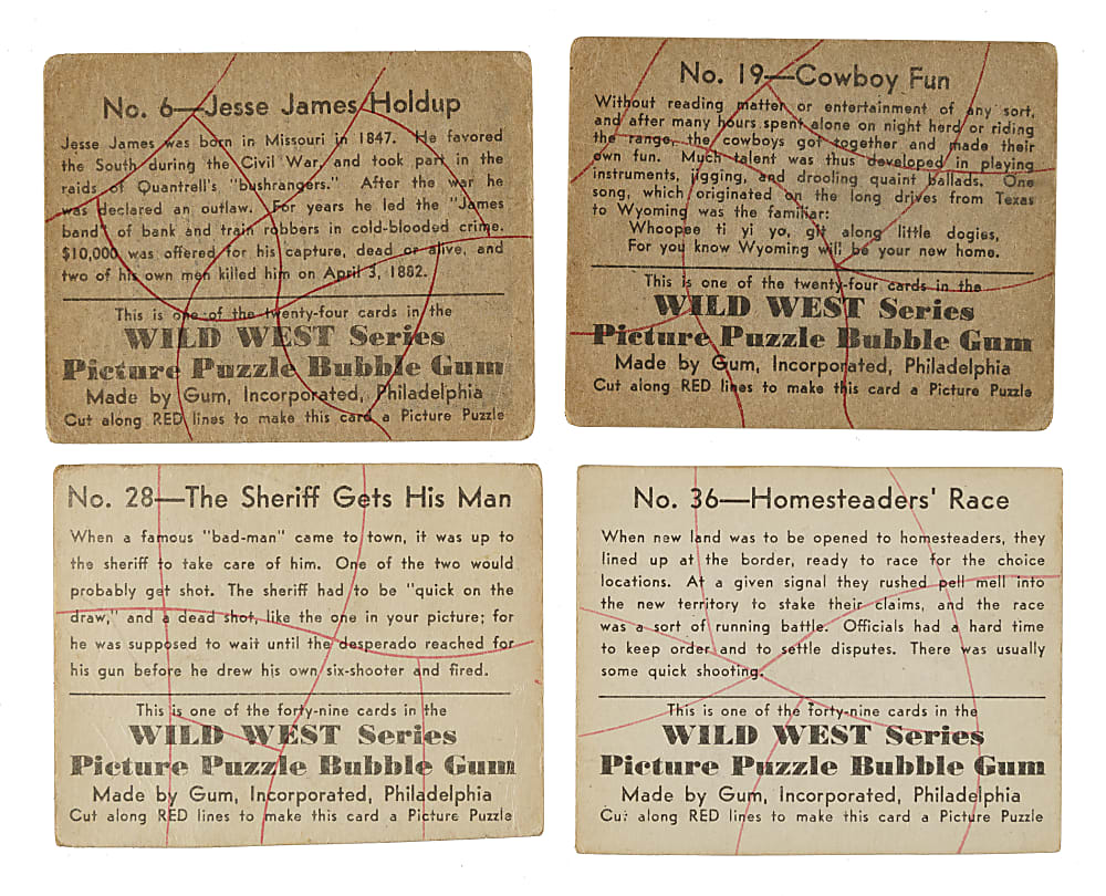 1937 R172 Gum, Inc. "Wild West" Complete Set Pair (2 Sets, 96 Cards)