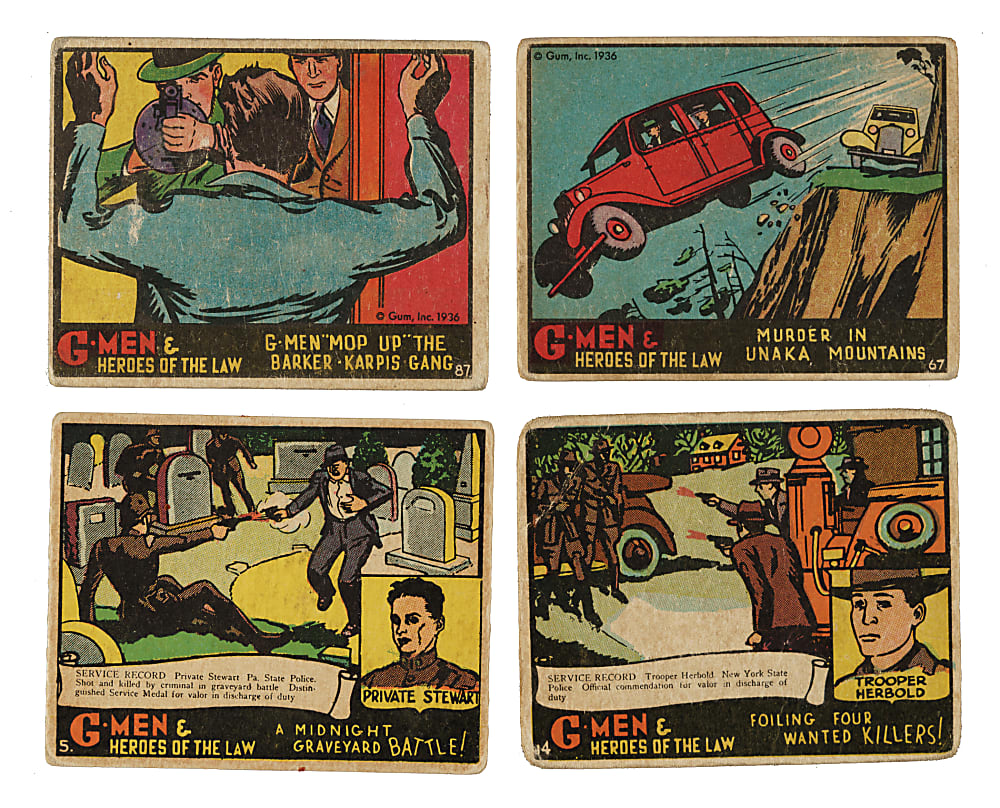1936 R60 Gum, Inc. "G-Men & Heroes of the Law" Low-Number Collection (130)