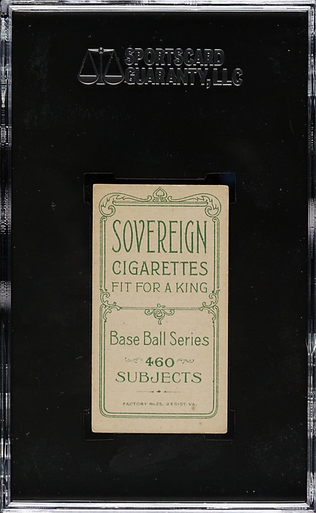 1909-1911 T206 White Border Wildfire Schulte Back View SGC EX+ 70 - Sovereign 460 Back