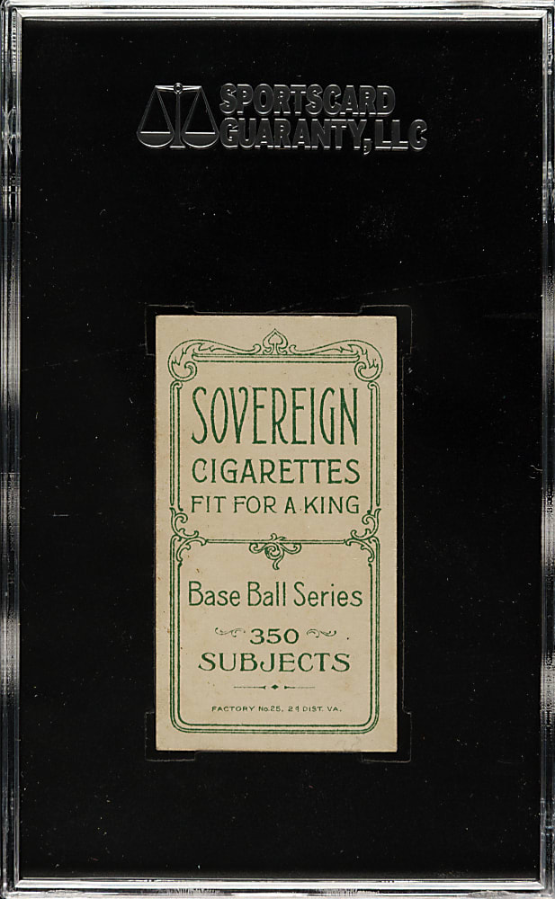 1909-1911 T206 White Border Ed Abbaticchio Brown Sleeves SGC EX+ 70 - Sovereign 350 Back
