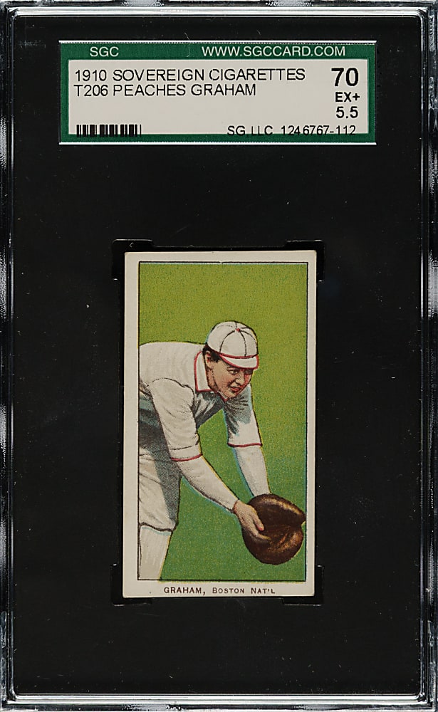 1909-1911 T206 White Border Peaches Graham SGC EX+ 70 - Sovereign 350 Back