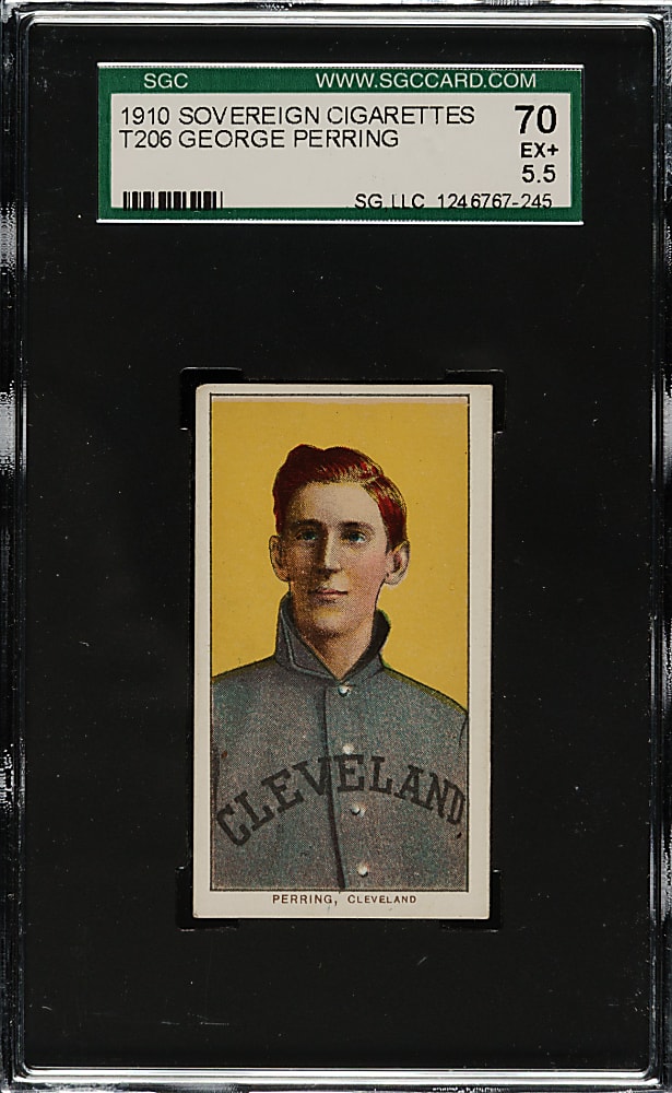 1909-1911 T206 White Border George Perring SGC EX+ 70 - Sovereign 350 Back