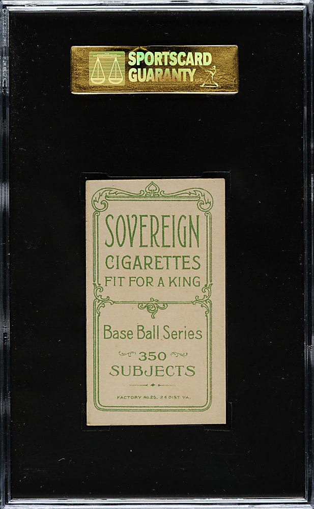 1909-1911 T206 White Border Red Ames Hands Above Head SGC EX+ 70 - Sovereign 350 Back