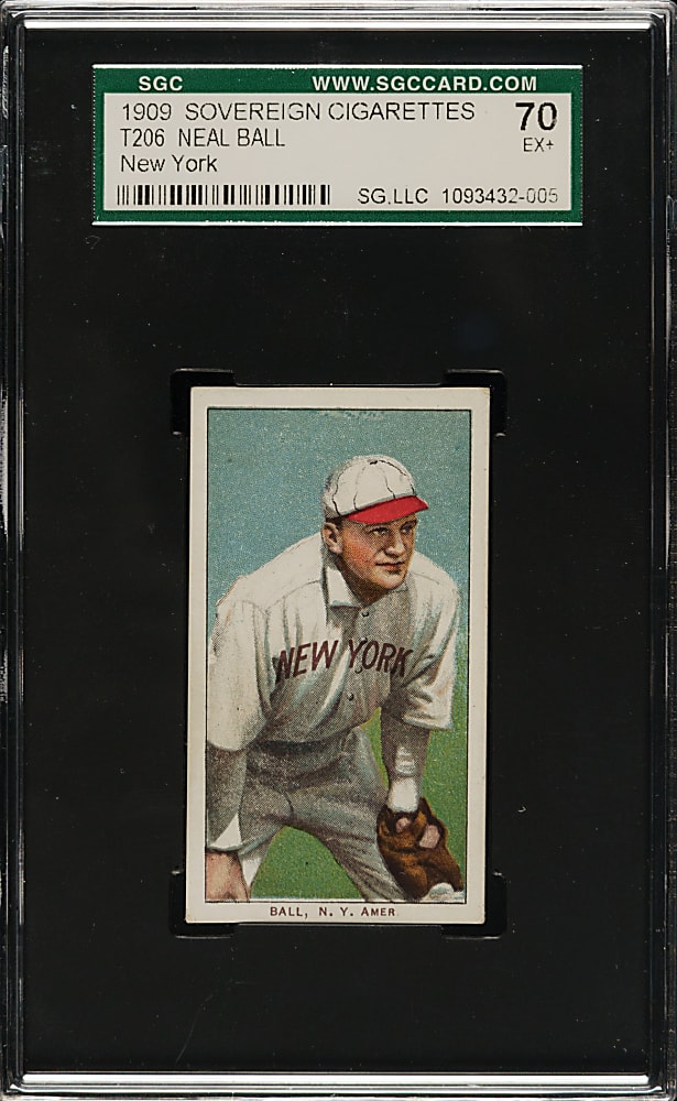1909-1911 T206 White Border Neal Ball New York SGC EX+ 70 - Sovereign 150 Back