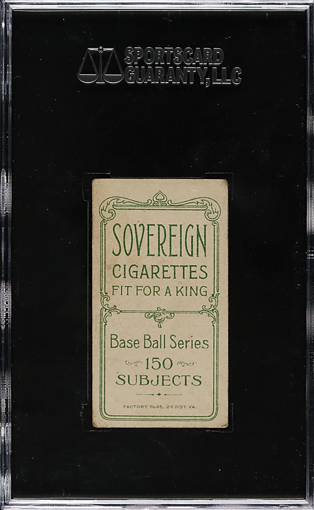 1909-1911 T206 White Border Joe Lake New York SGC EX 60 - Sovereign 150 Back
