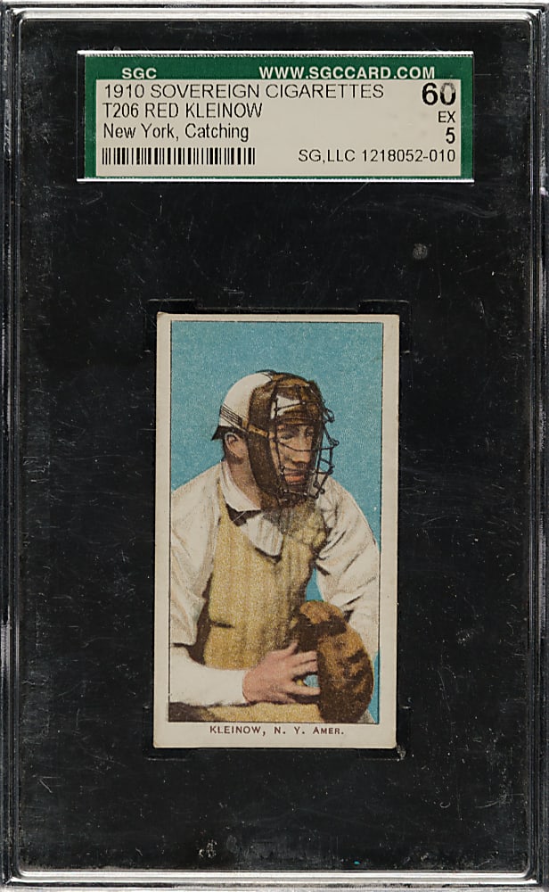 1909-1911 T206 White Border Red Kleinow New York, Catching SGC EX 60 - Sovereign 350 Back