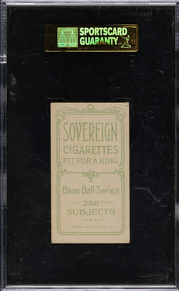 1909-1911 T206 White Border Red Kleinow New York, Catching SGC EX 60 - Sovereign 350 Back