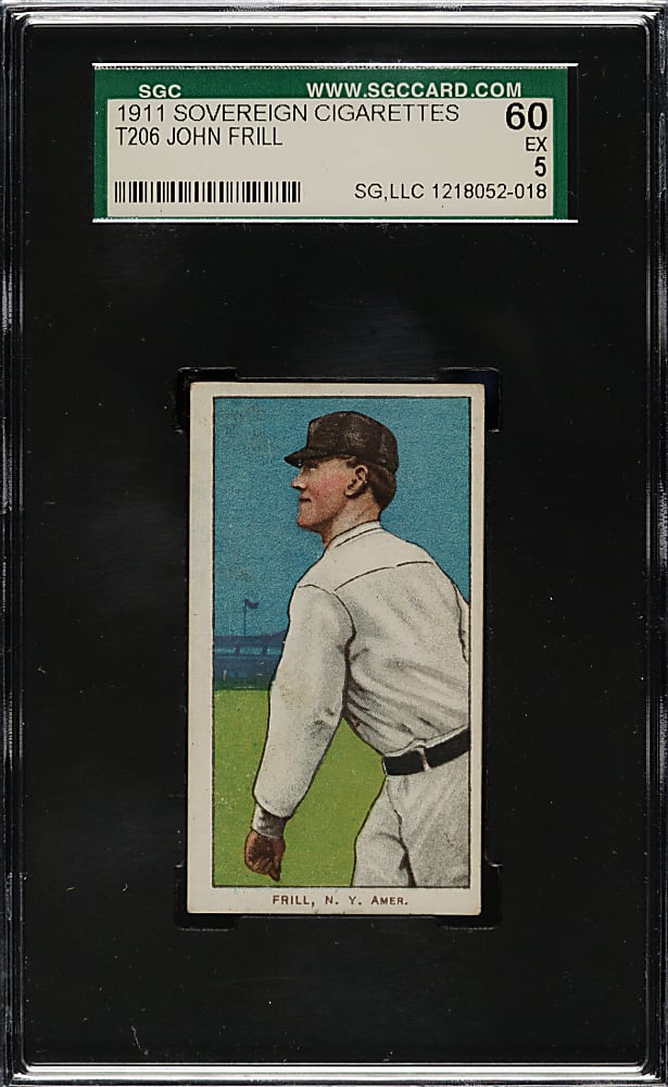 1909-1911 T206 White Border John Frill SGC EX 60 - Sovereign 460 Back