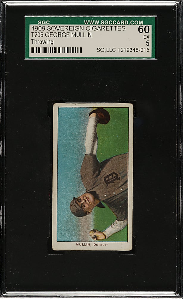 1909-1911 T206 White Border George Mullin Throwing SGC EX 60 - Sovereign 150 Back