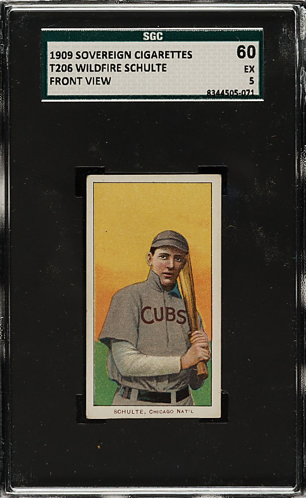 1909-1911 T206 White Border Wildfire Schulte Front View SGC EX 60 - Sovereign 150 Back