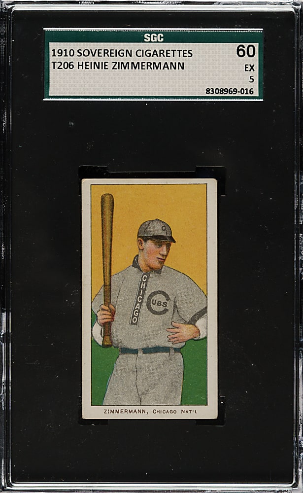 1909-1911 T206 White Border Heinie Zimmerman SGC EX 60 - Sovereign 350 Back