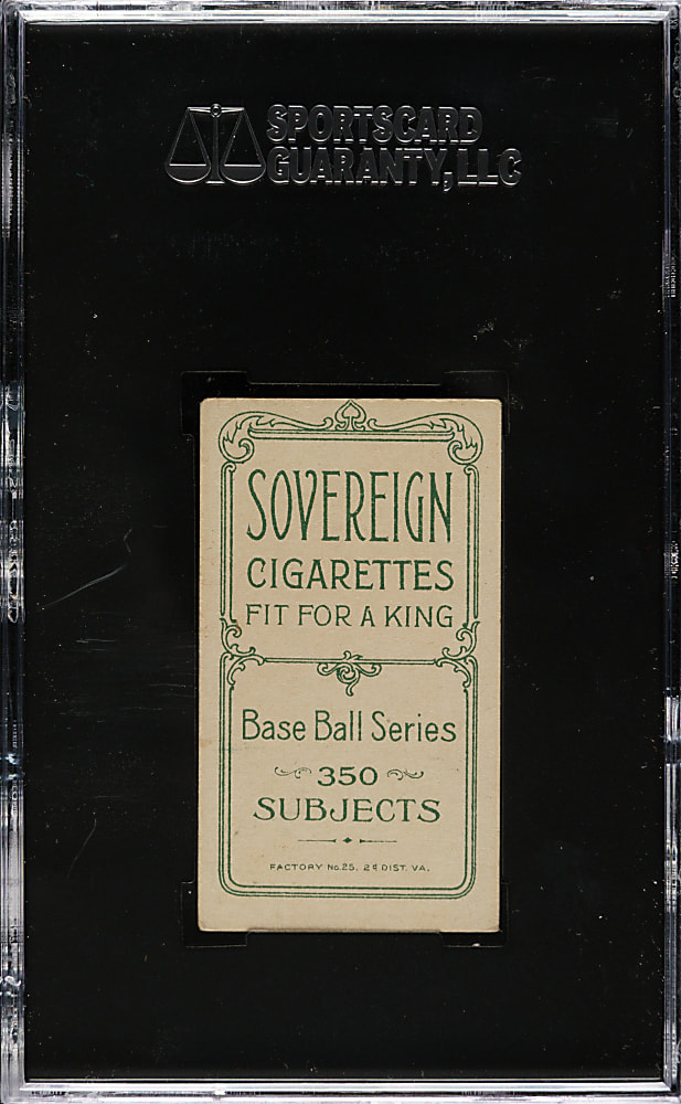 1909-1911 T206 White Border Heinie Zimmerman SGC EX 60 - Sovereign 350 Back