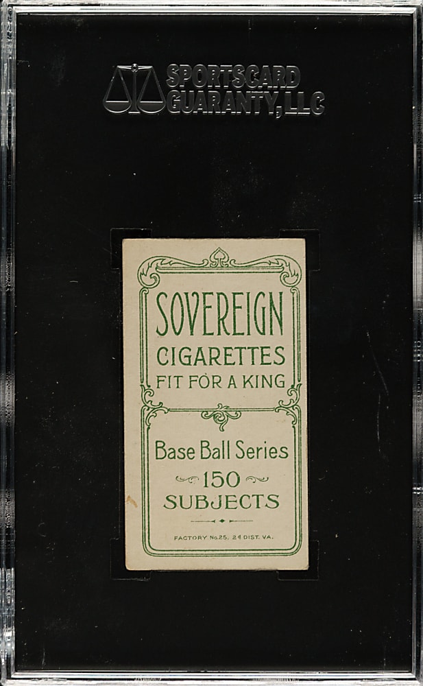 1909-1911 T206 White Border Fred Jacklitsch SGC EX 60 - Sovereign 150 Back