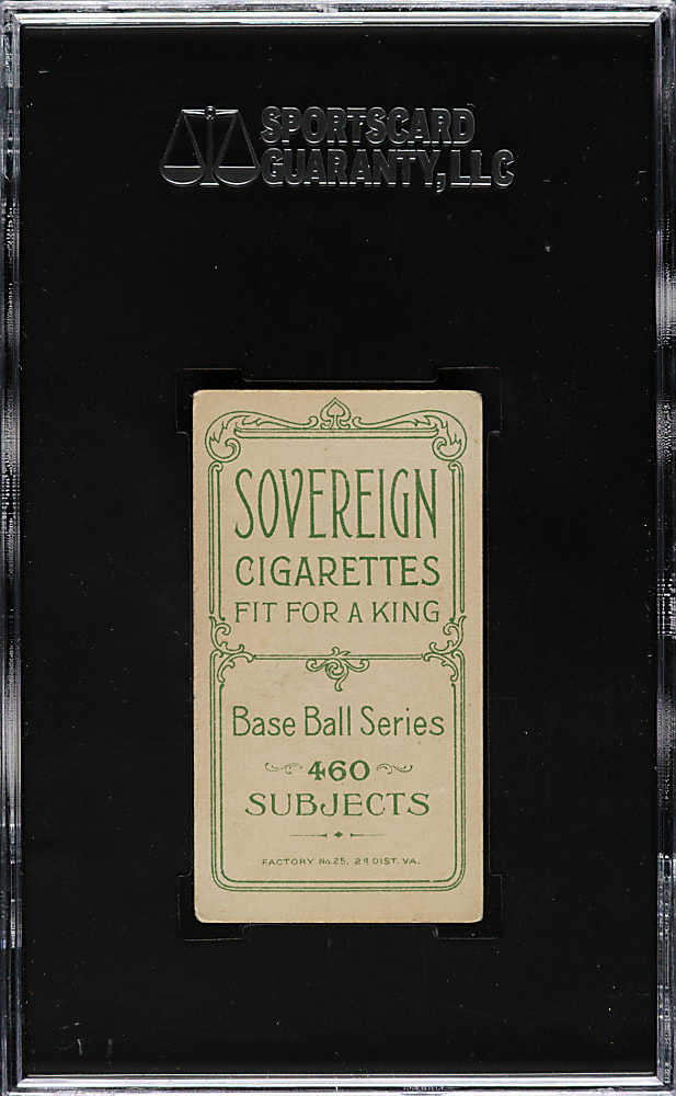 1909-1911 T206 White Border Bob Bescher Hands in Air SGC EX 60 - Sovereign 460 Back