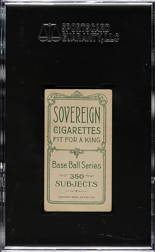 1909-1911 T206 White Border Bob Bescher Portrait SGC EX 60 - Sovereign 350 Back