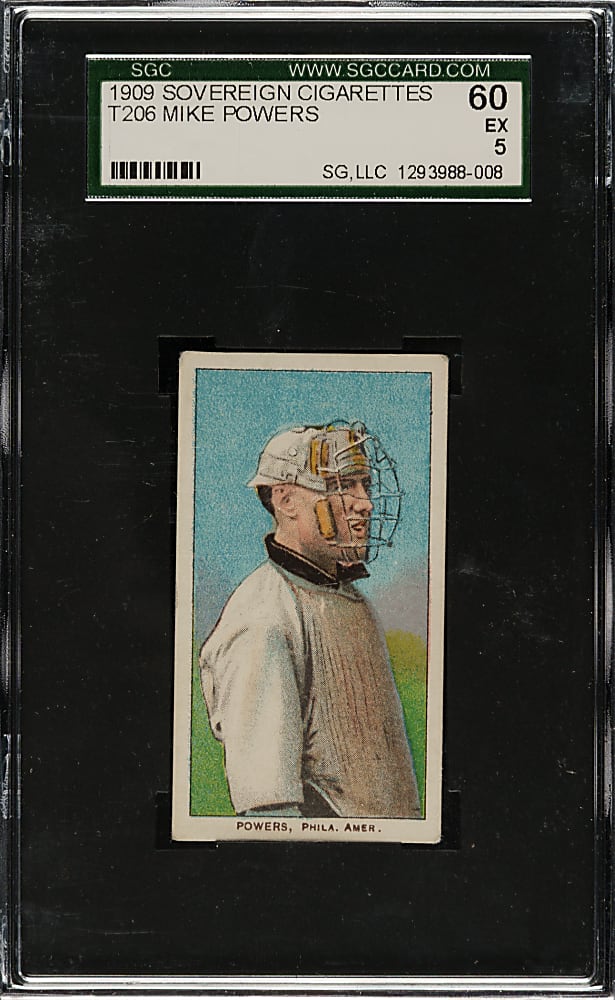 1909-1911 T206 White Border Mike Powers SGC EX 60 - Sovereign 150 Back