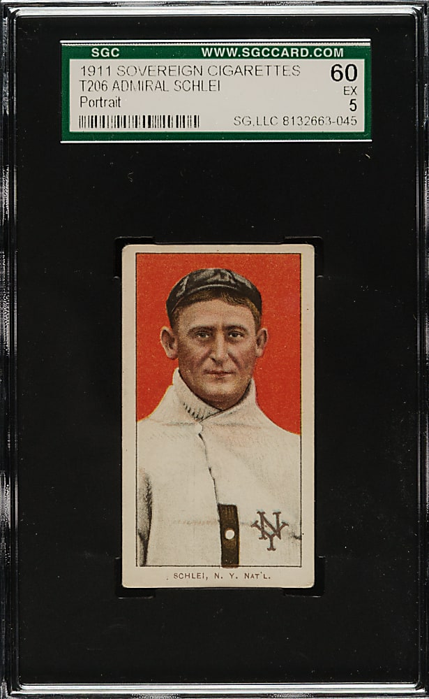 1909-1911 T206 White Border Admiral Schlei Portrait SGC EX 60 - Sovereign 460 Back
