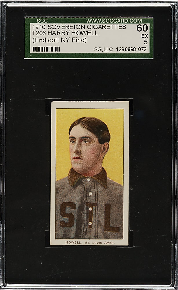 1909-1911 T206 White Border Harry Howell Portrait SGC EX 60 - Sovereign 350 Back