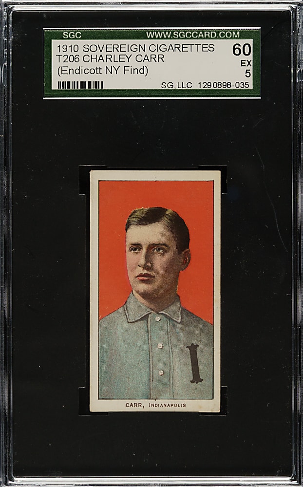 1909-1911 T206 White Border Charley Carr SGC EX 60 - Sovereign 350 Back