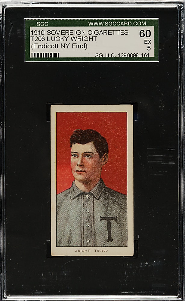 1909-1911 T206 White Border Lucky Wright SGC EX 60 - Sovereign 350 Back
