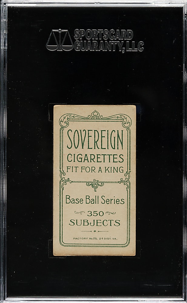 1909-1911 T206 White Border Lucky Wright SGC EX 60 - Sovereign 350 Back