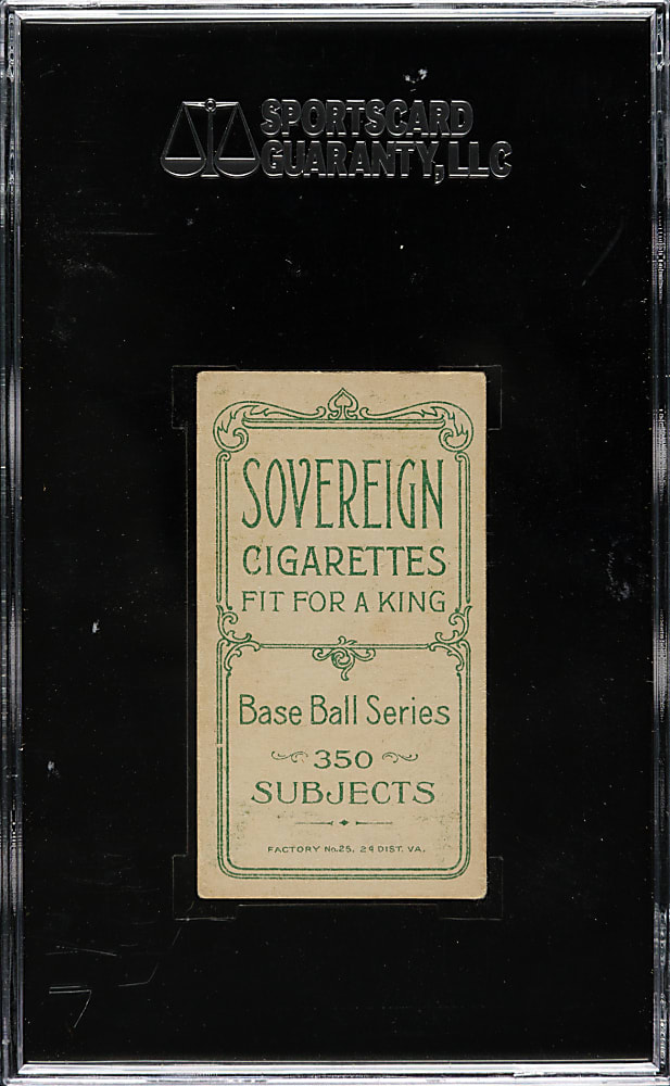 1909-1911 T206 White Border Dummy Taylor SGC EX 60 - Sovereign 350 Back