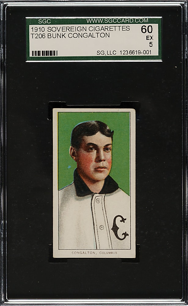 1909-1911 T206 White Border Bunk Congalton SGC EX 60 - Sovereign 350 Back