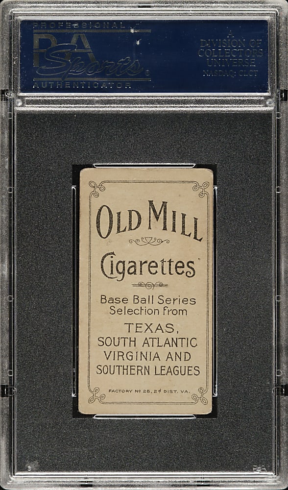 1909-1911 T206 White Border Harry Bay Southern Leaguer PSA VG 3 - Old Mill Back
