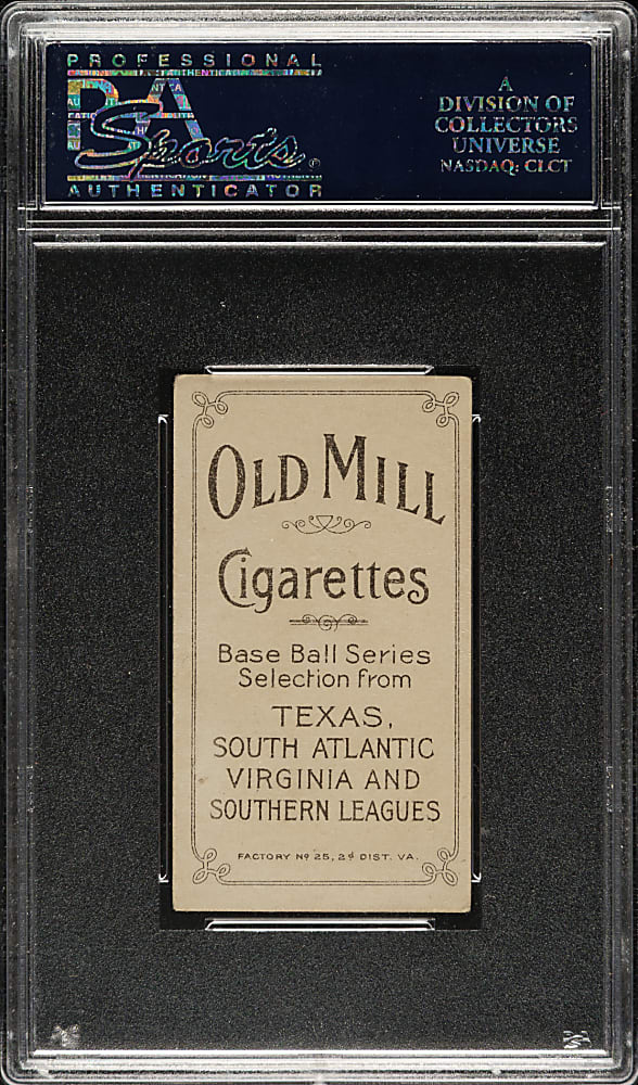1909-1911 T206 White Border Al Orth Southern Leaguer PSA VG-EX 4 - Old Mill Back