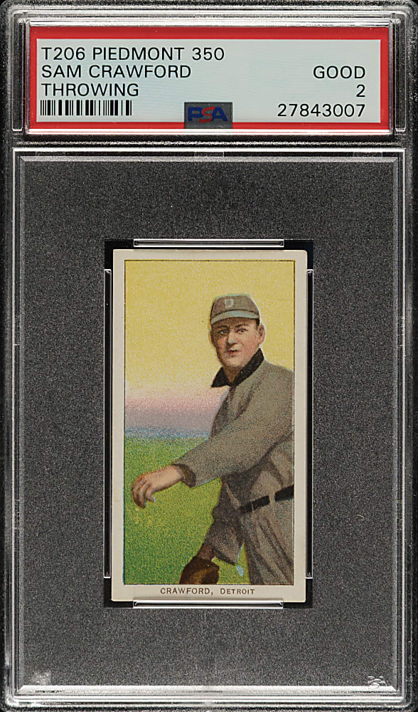 1909-1911 T206 White Border Sam Crawford Throwing PSA GOOD 2