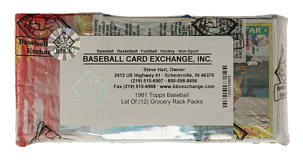 1981 Topps Unopened Grocery Rack Pack Collection (12) - BBCE