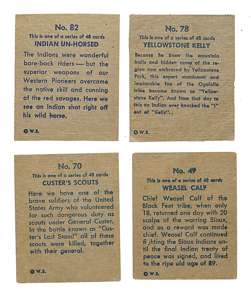 1930s R185 W.S. "Indian and Western" Complete Set Pair (2 Sets, 96 Cards)