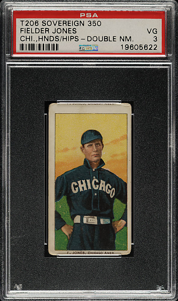 1909-1911 T206 White Border Fielder Jones Hands At Hips PSA VG 3 - Sovereign 350 Back - Name On Top and Bottom!
