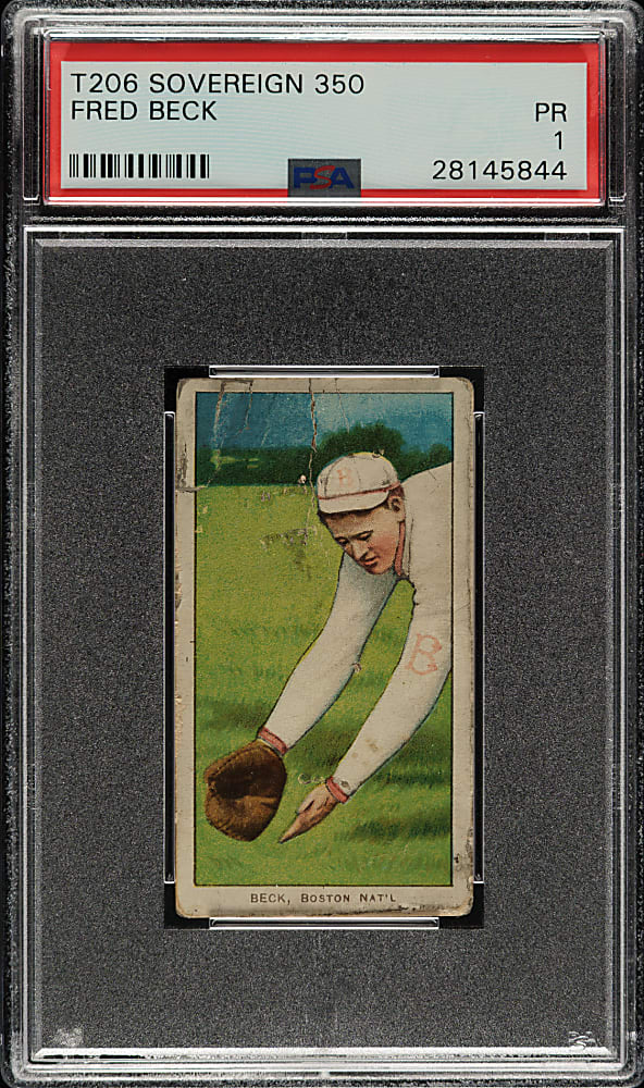 1909-1911 T206 White Border Fred Beck PSA POOR 1 - Sovereign 350 Back