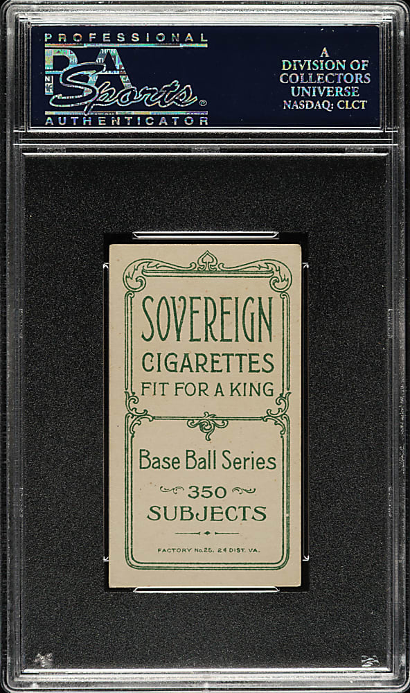 1909-1911 T206 White Border Fred Mitchell PSA EX+ 5.5 - Sovereign 350 Back