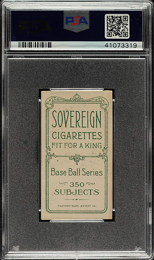 1909-1911 T206 White Border Otto Kruger PSA EX+ 5.5 - Sovereign 350 Back