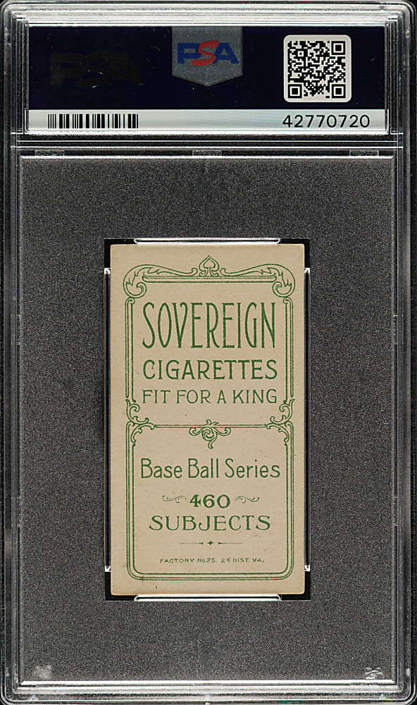 1909-1911 T206 White Border George Bell Follow Through PSA EX+ 5.5 - Sovereign 460 Back