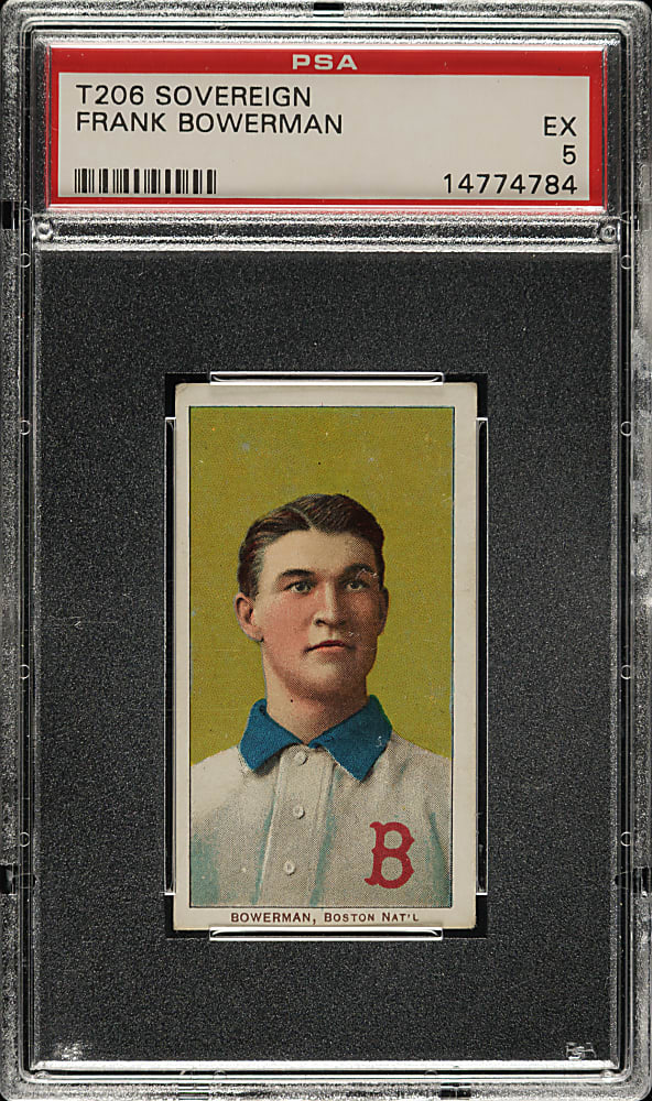 1909-1911 T206 White Border Frank Bowerman PSA EX 5 - Sovereign 150 Back